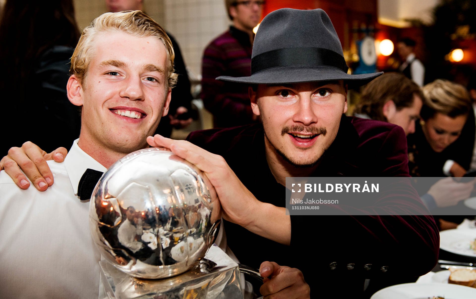 Filip Helander och Erik Johansson med Lennart Johanssons
