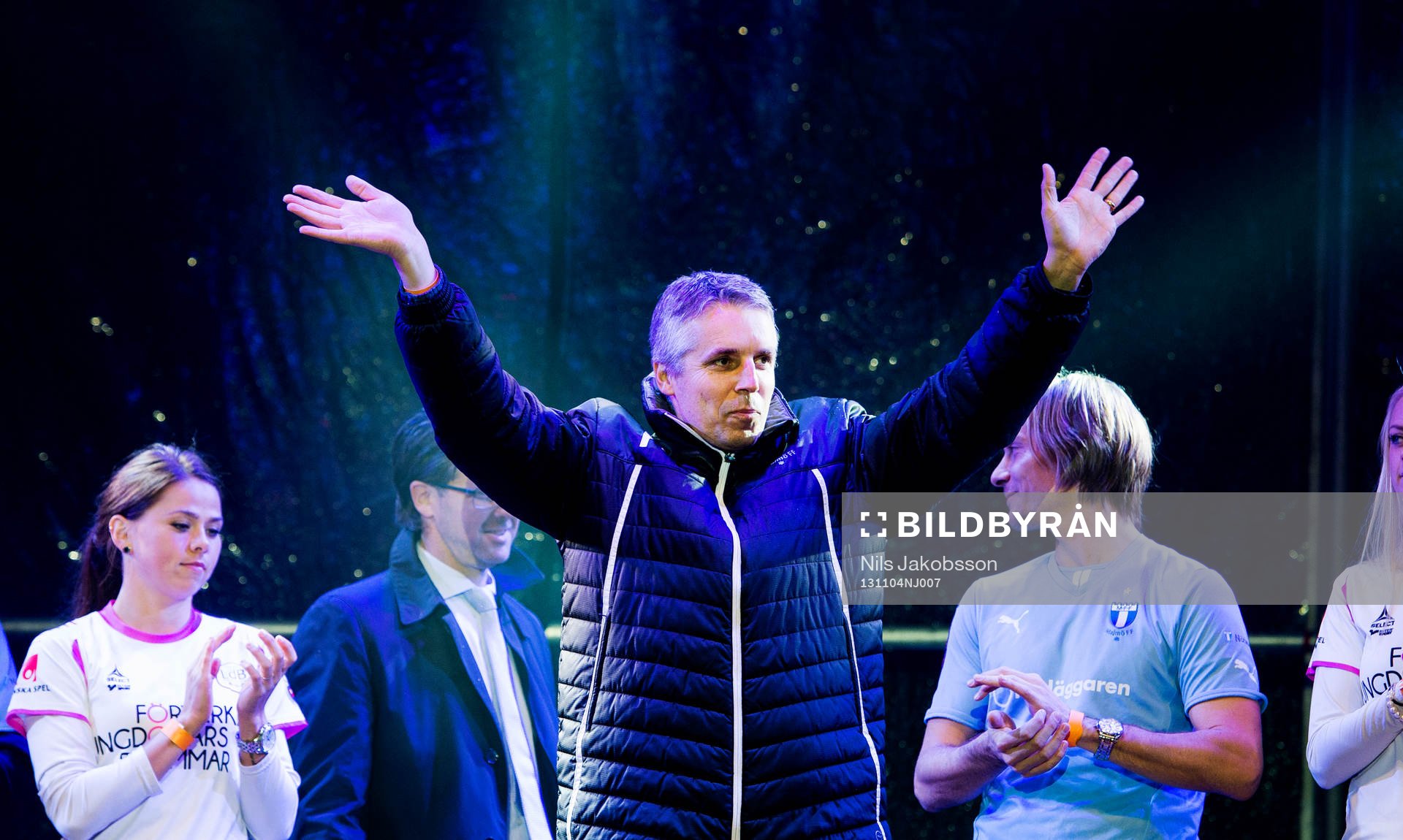 Malmös sportchef Per Ågren när Malmö FF och LDB Malmö firar SM-guld den 4 november 2013 på Stortorget i Malmö.
