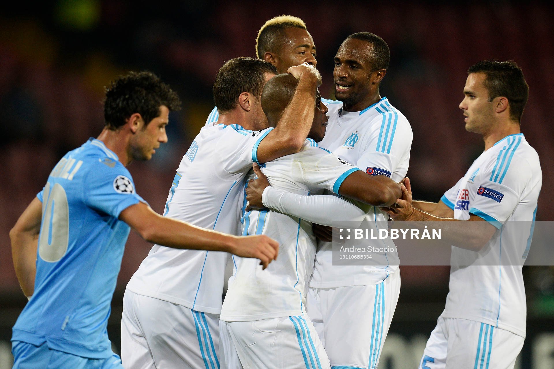 Gol Andre Ayew Marsiglia (3L) Goal celebration Napoli