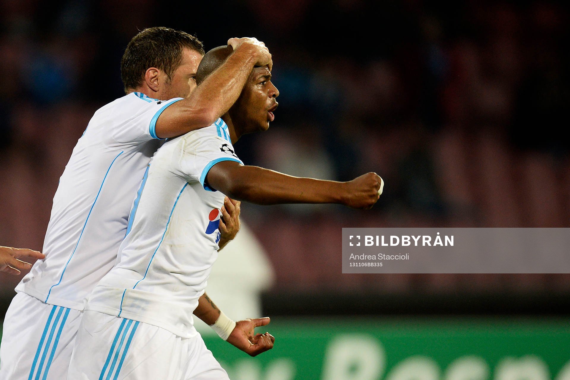 Gol Andre Ayew Marsiglia (R) Goal celebration Napoli