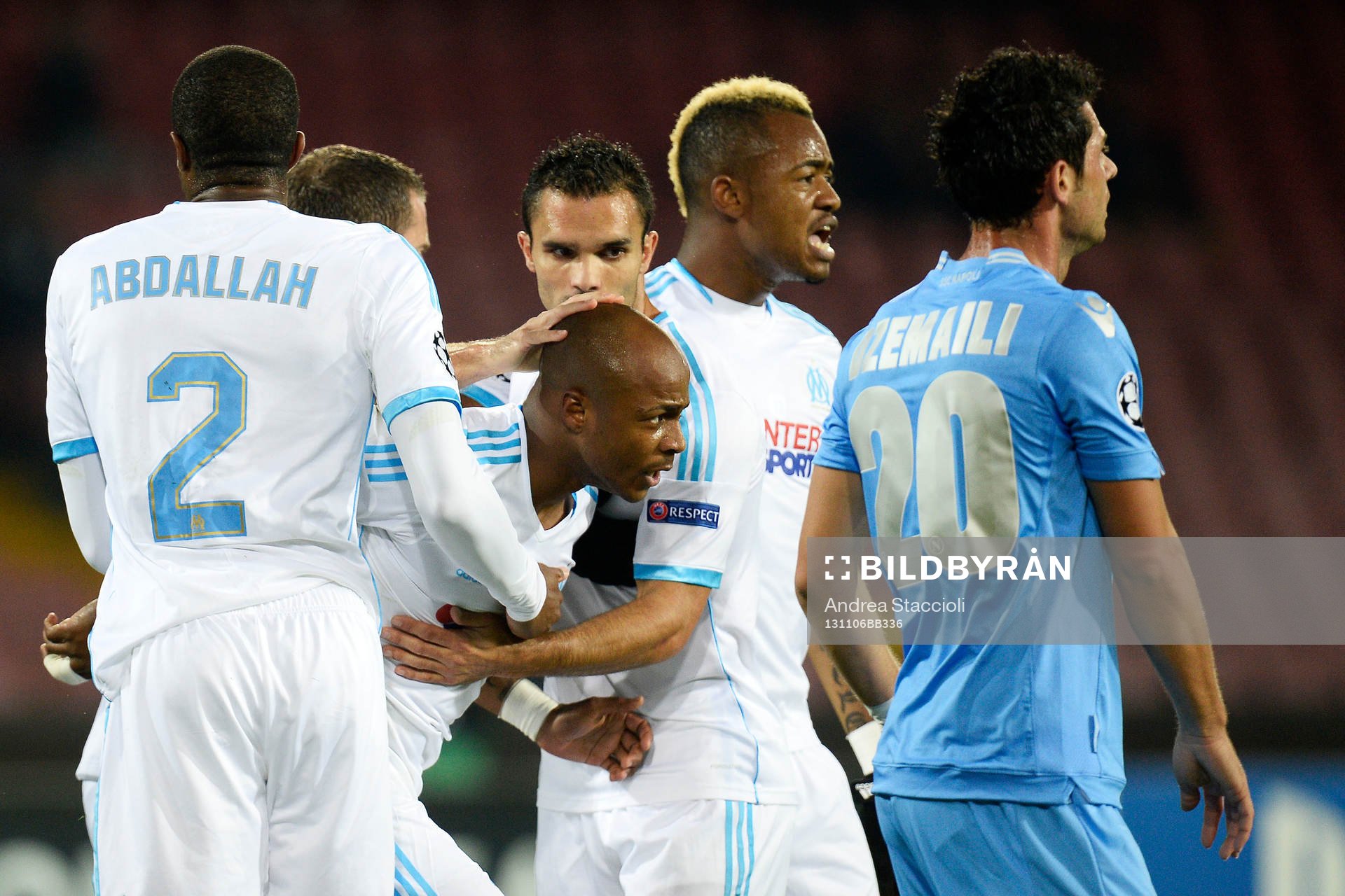 Gol Andre Ayew Marsiglia (3L) Goal celebration Napoli