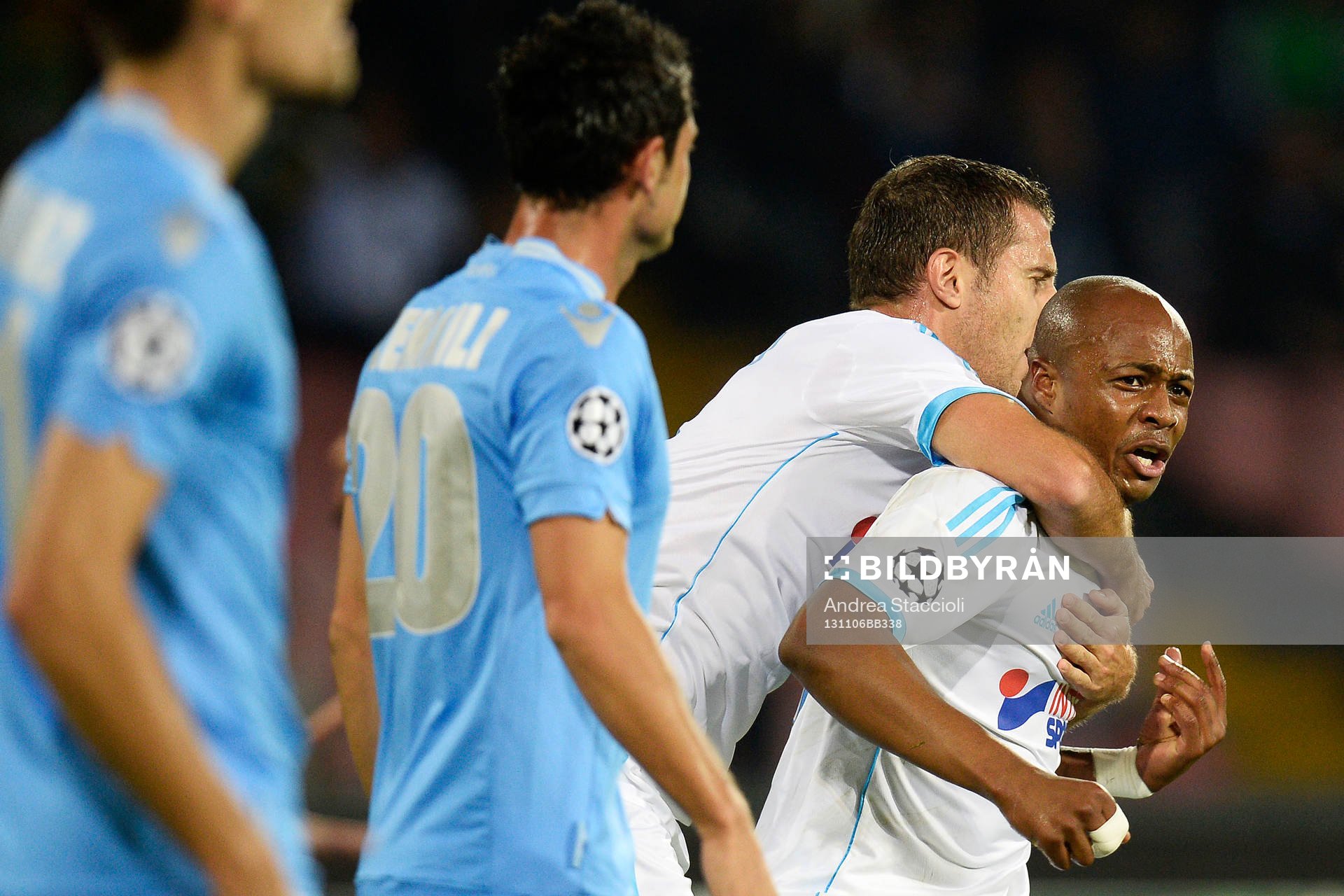 Gol Andre Ayew Marsiglia (R) Goal celebration Napoli