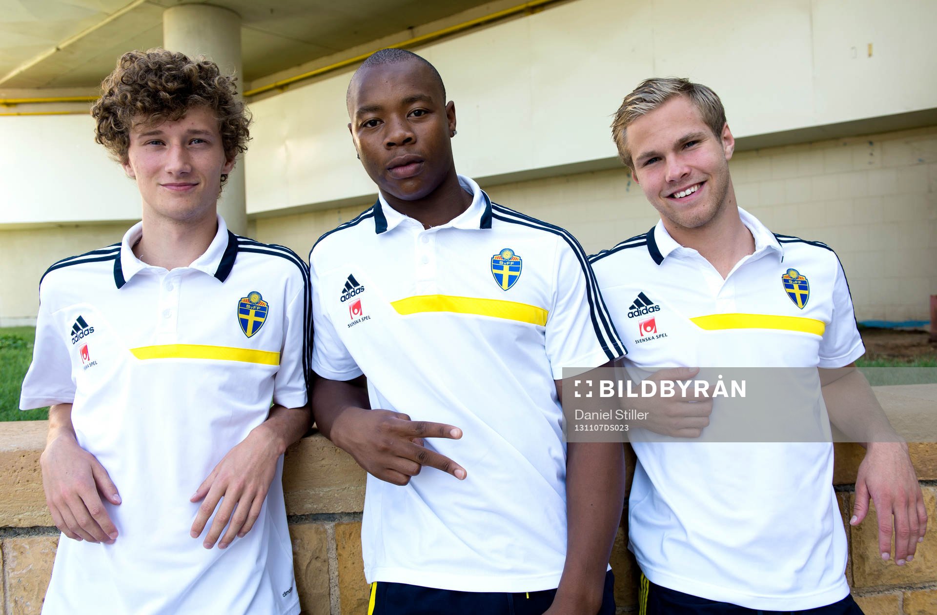 Göteborgarna i U17-laget, Jakob Bergman, Carlos Strandberg och Gustav Engvall dagen innan matchen om tredjepris i U17-VM den 07 november 2013 i Abu Dhabi.