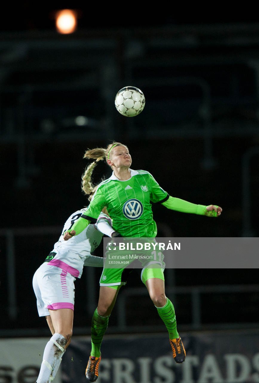 Wolfsburgs Alexandra Popp och Malmös Amanda Ilestedt i