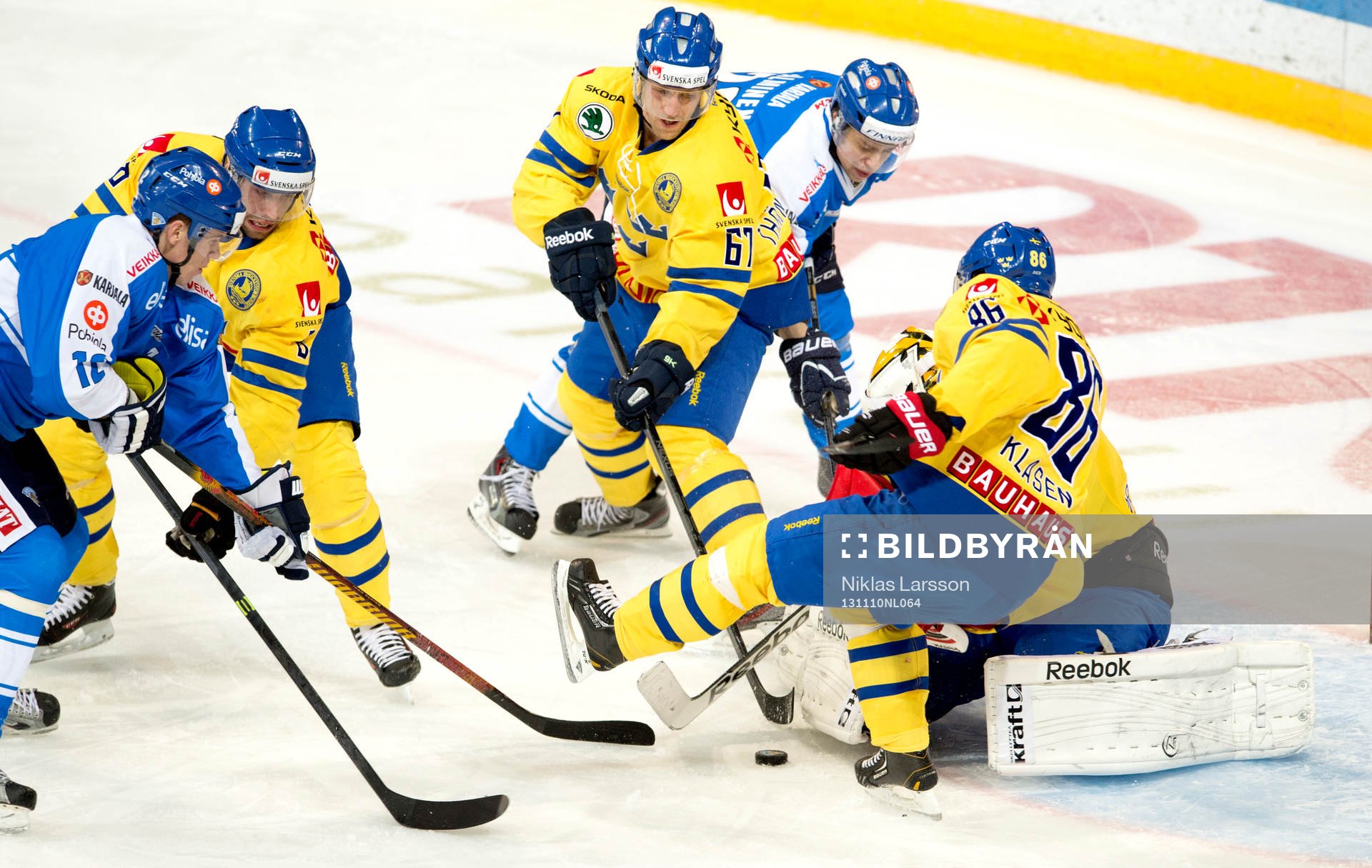 Sveriges Joel Lundqvist, Martin Thörnberg och Linus Klasen