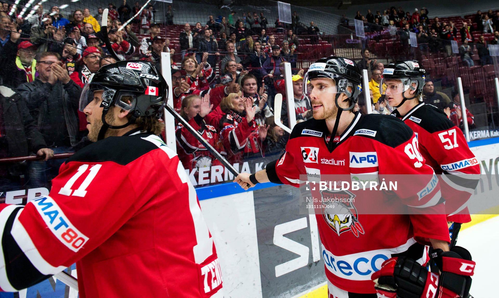 Malmö Redhawks Joey Tentute, Mattias Persson, Björn