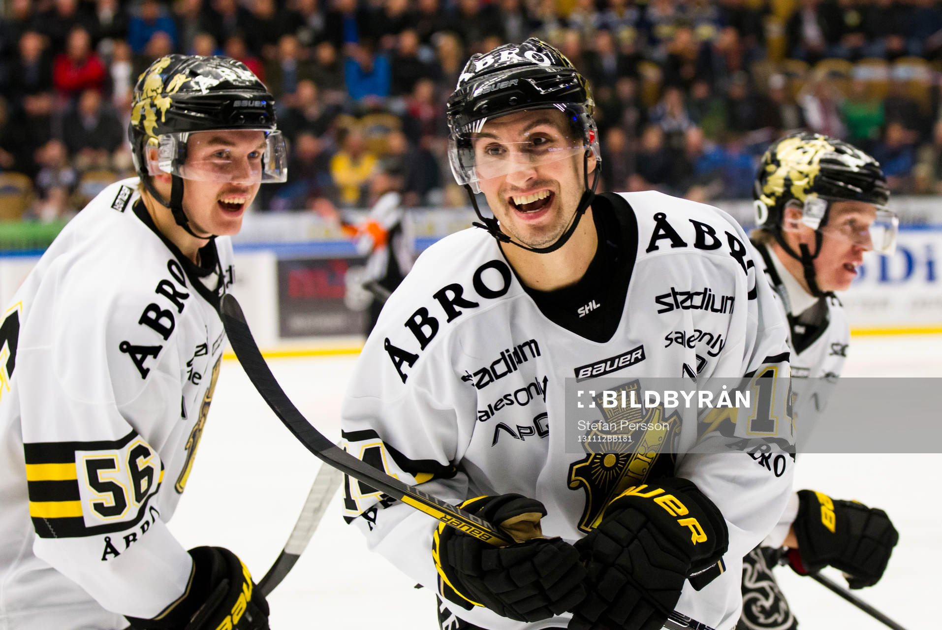 s Dennis Nordström, Mark Hurtubise och målskytten Esa