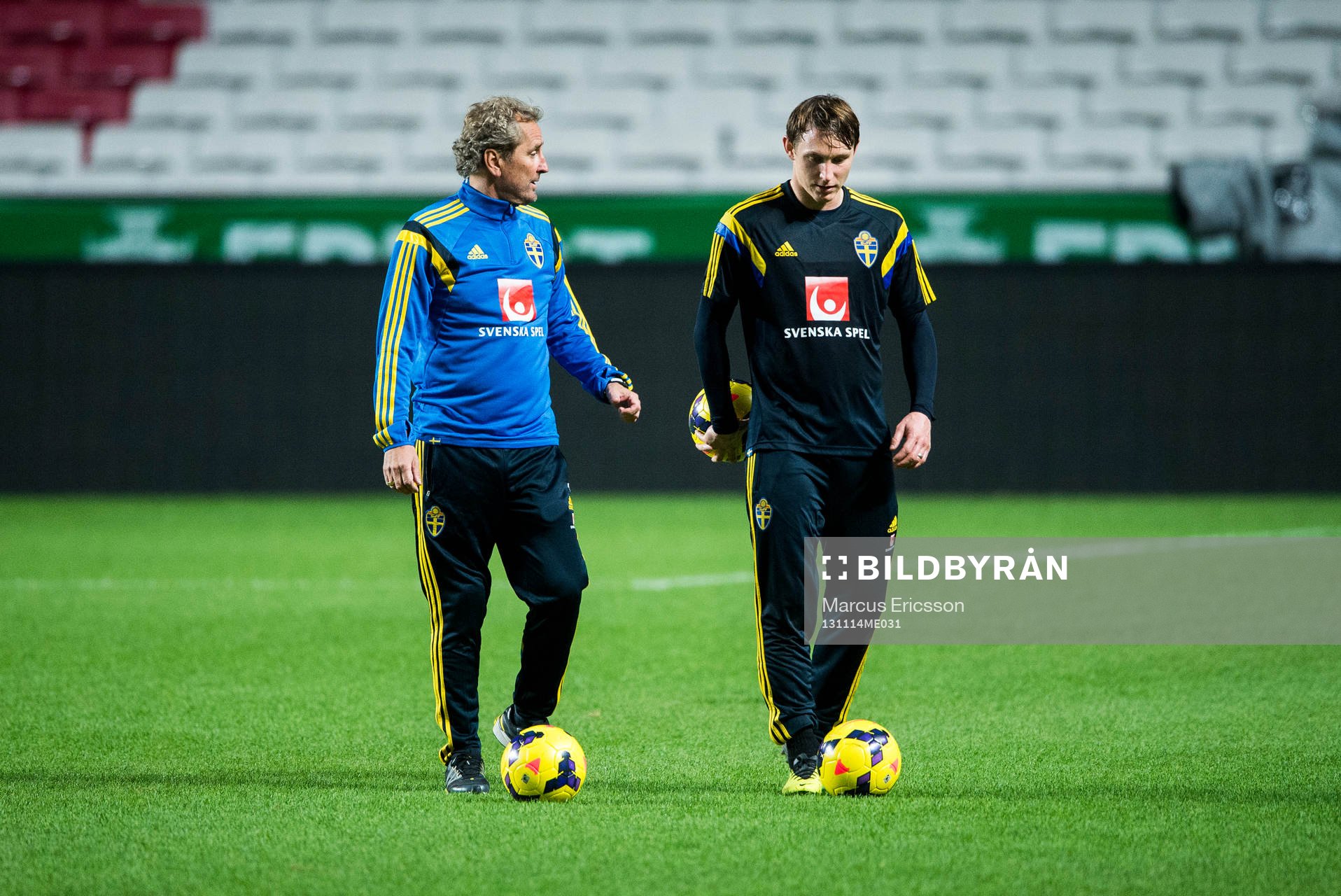 Förbundskapten Erik Hamrén och Kim Källström