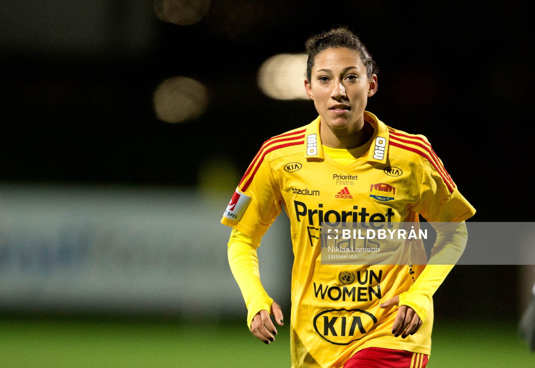 under en fotbollsmatch i Womens Champions League  mellan