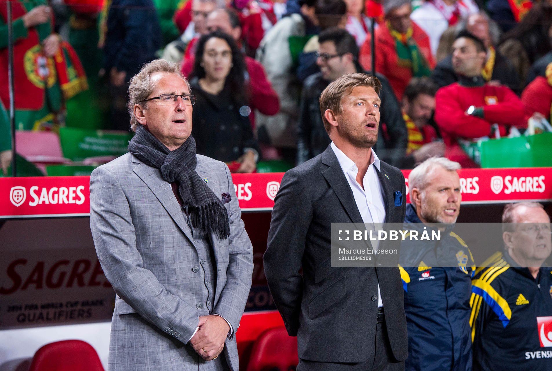 Sveriges förbundskapten Erik Hamrén och players manager