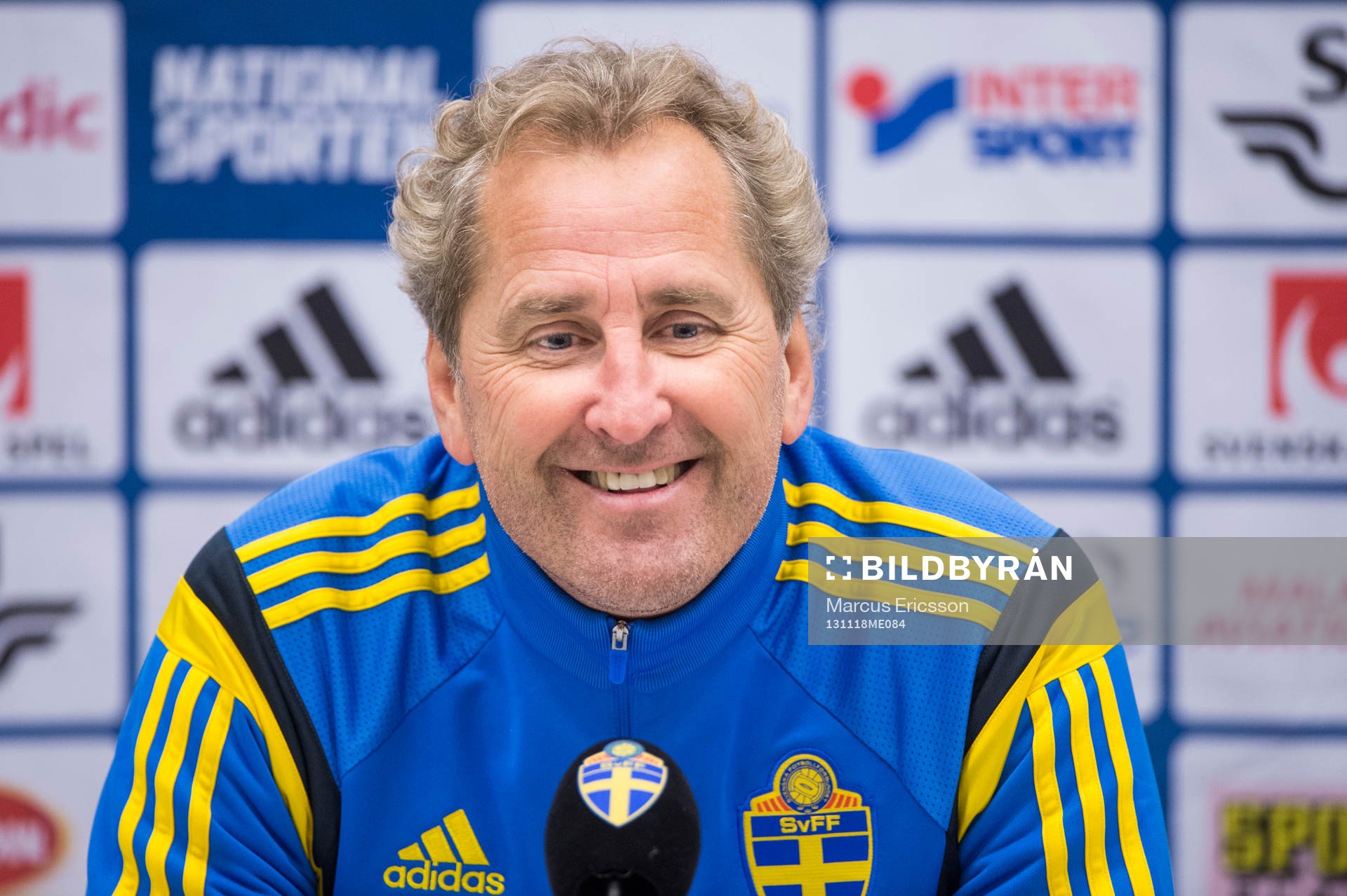 Presskonferens med Sveriges förbundskapten Erik Hamrén