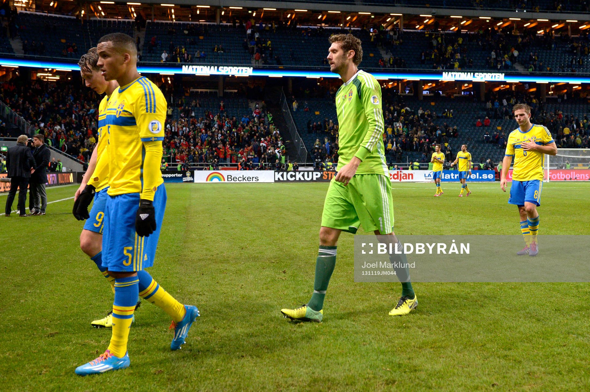 Sveriges Kim Källström, Martin Olsson och målvakt