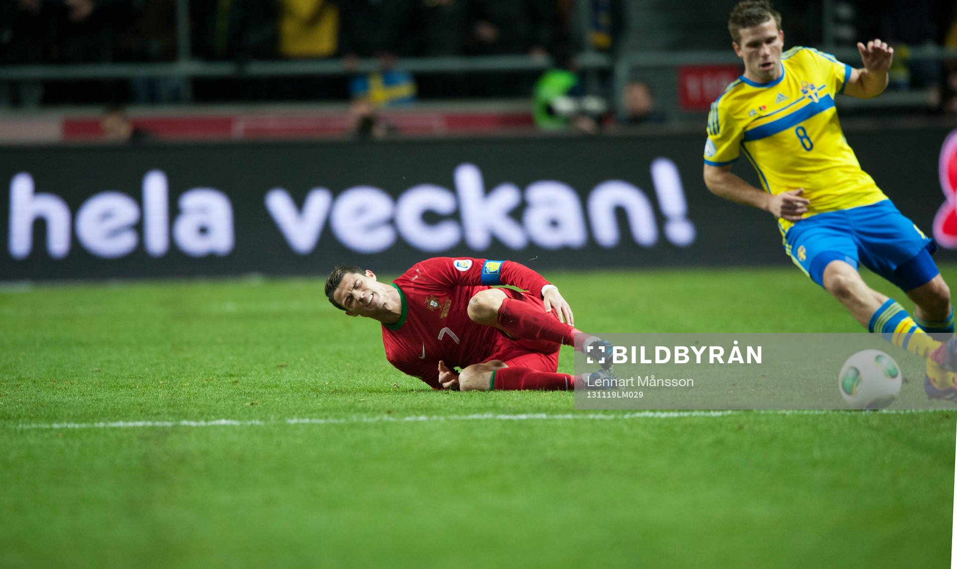 Portugals Cristiano Ronaldo och Sveriges Anders Svensson i