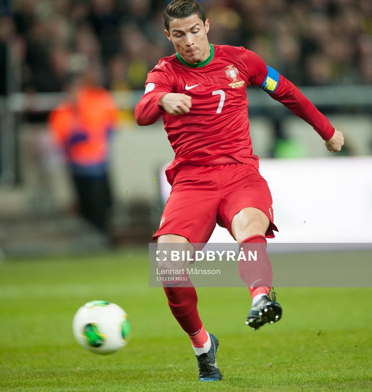 Portugals Cristiano Ronaldo  i VM-kvalet mellan Sverige och