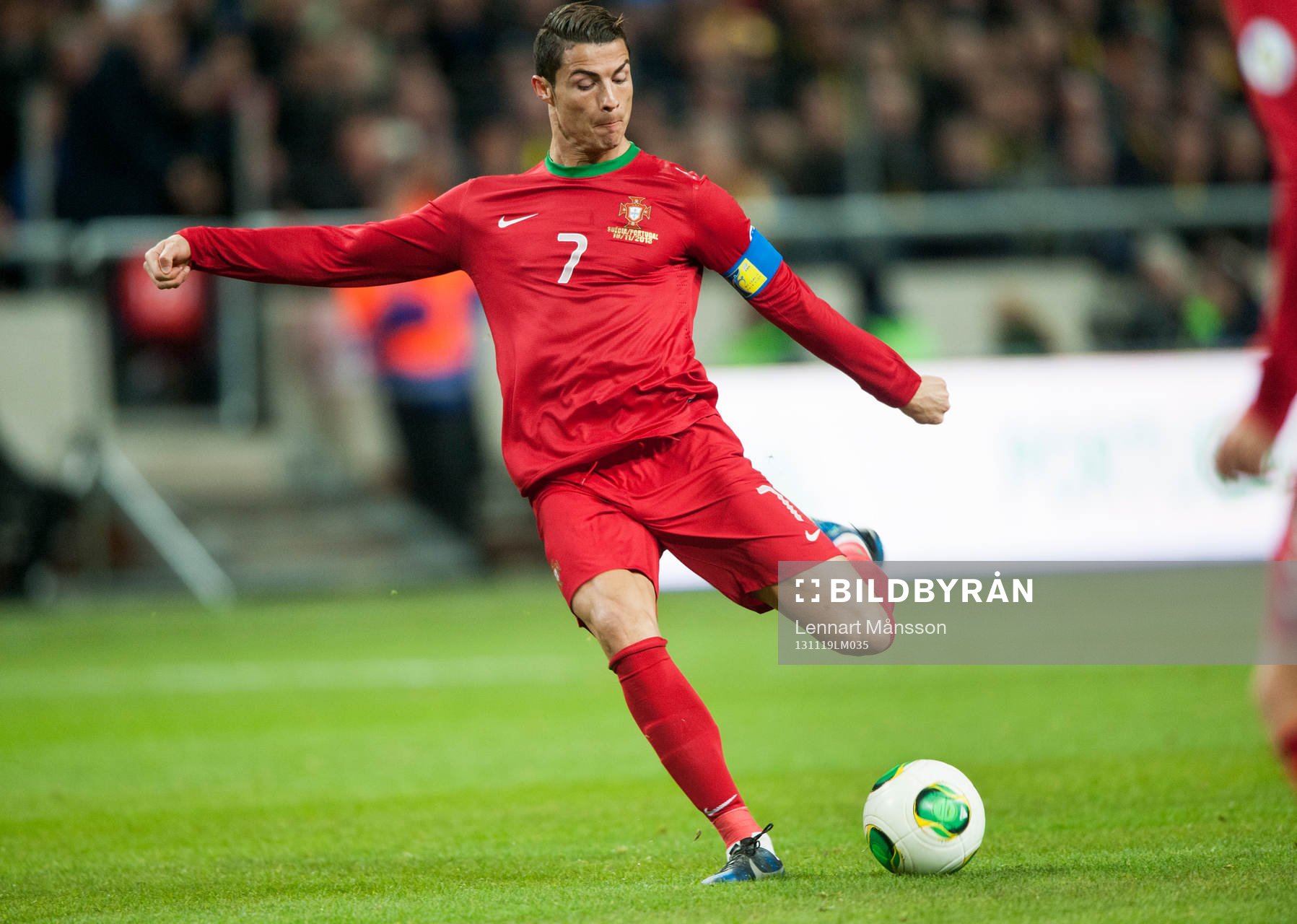 Portugals Cristiano Ronaldo  i VM-kvalet mellan Sverige och