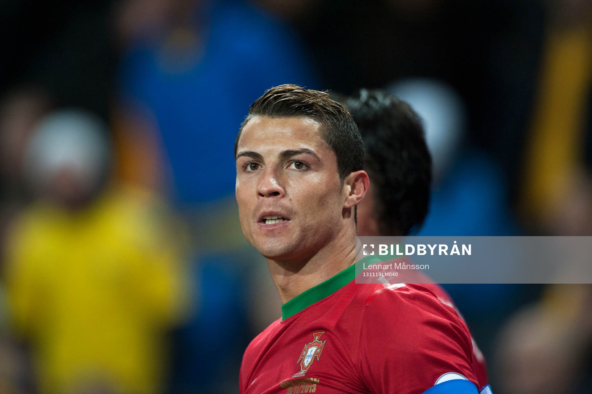 Portugals Cristiano Ronaldo  i VM-kvalet mellan Sverige och
