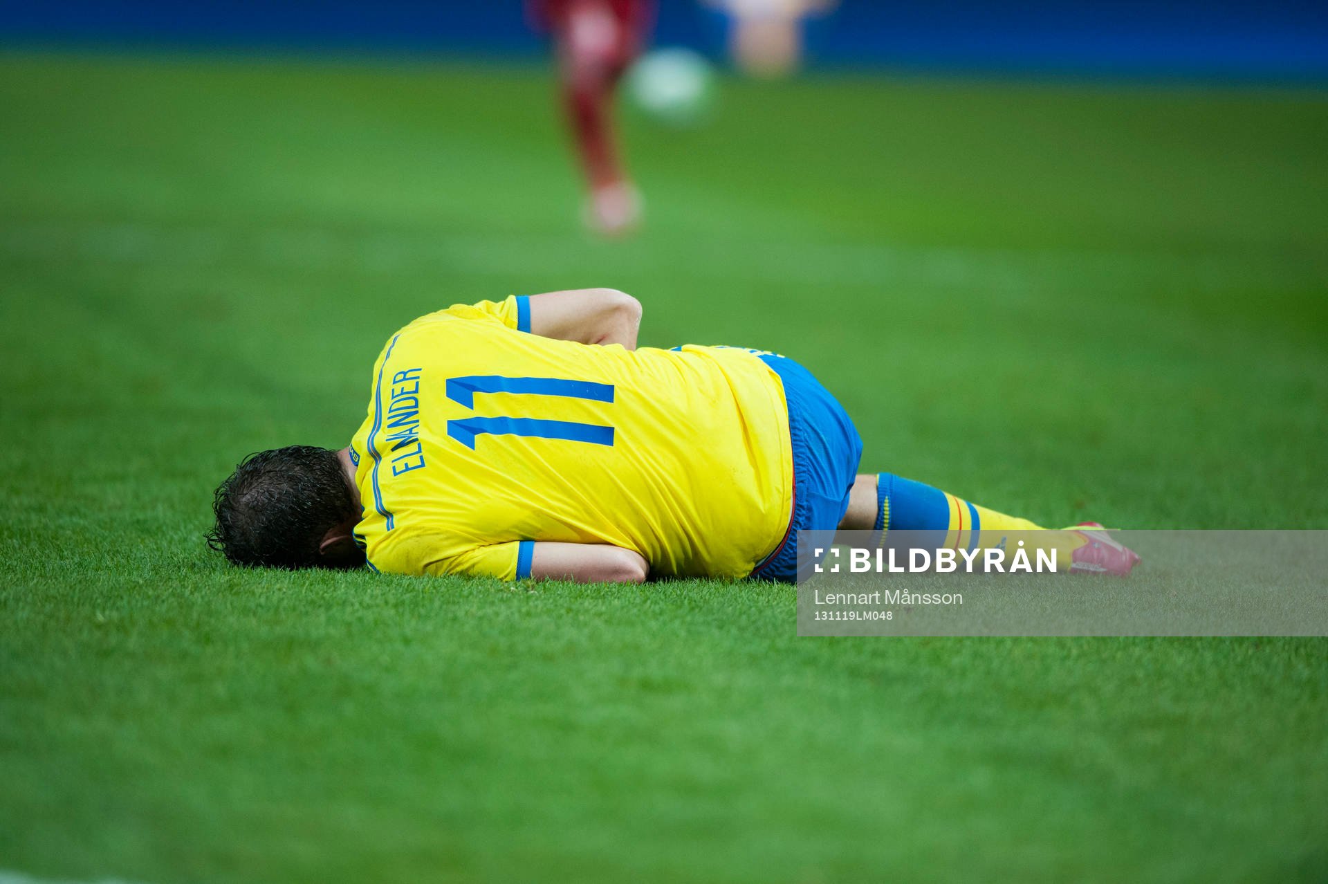 Sveriges Johan Elmander i VM-kvalet mellan Sverige och Portugal i Stockholm 19 november 2013.