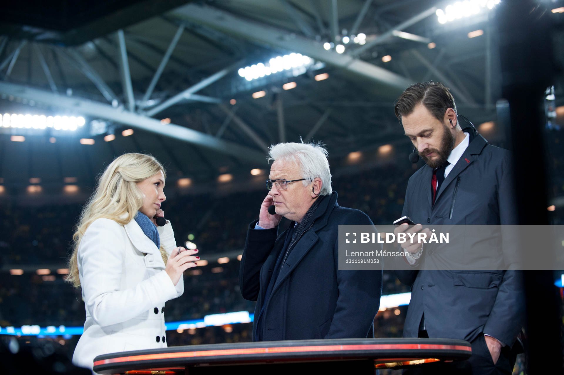 Anna Brolin, Hans Backe och Olof Lundh, TV4, i VM-kvalet