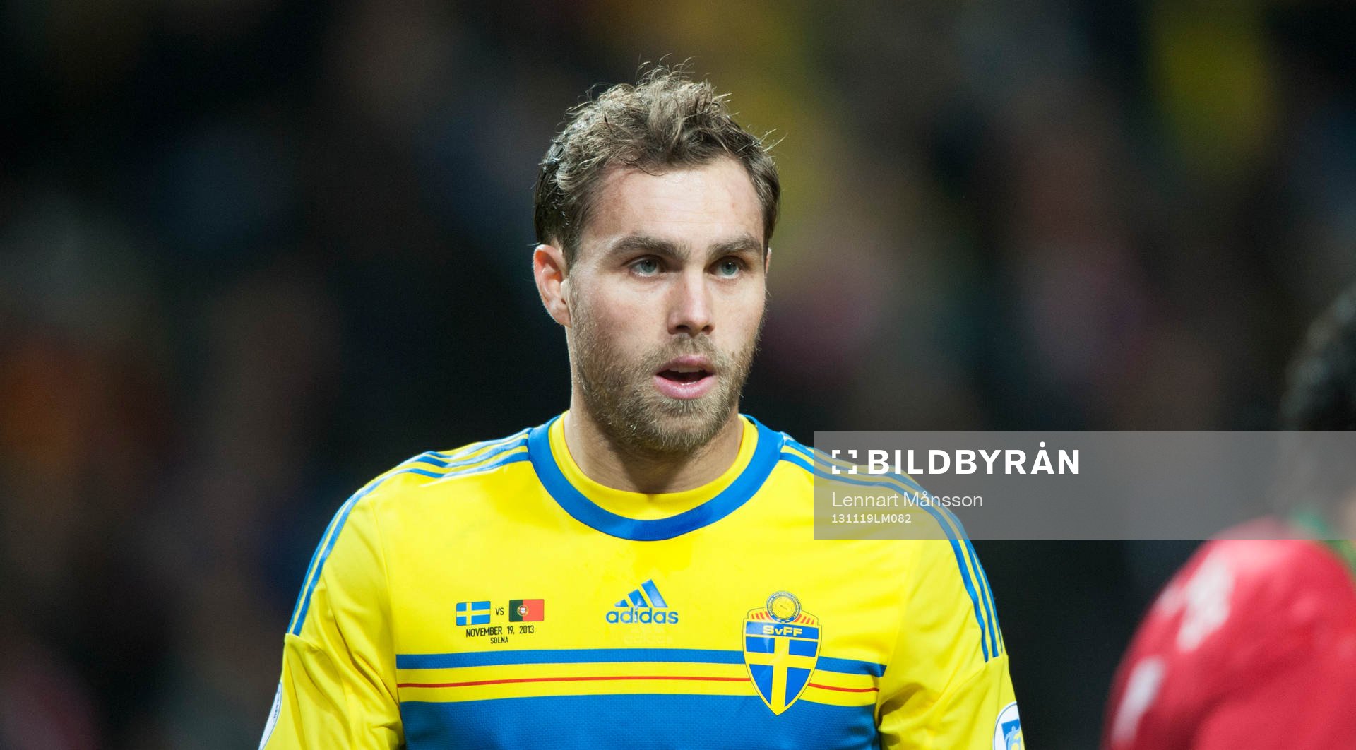 Sveriges Johan Elmander i VM-kvalet mellan Sverige och