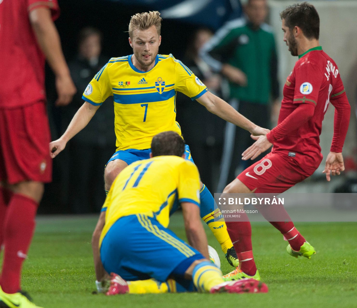 Sveriges Sebastian Larsson i VM-kvalet mellan Sverige och
