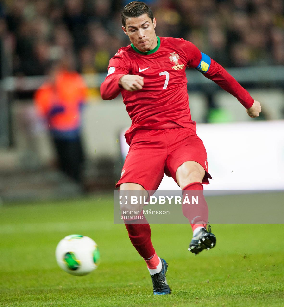Portugals Cristiano Ronaldo  i VM-kvalet mellan Sverige och
