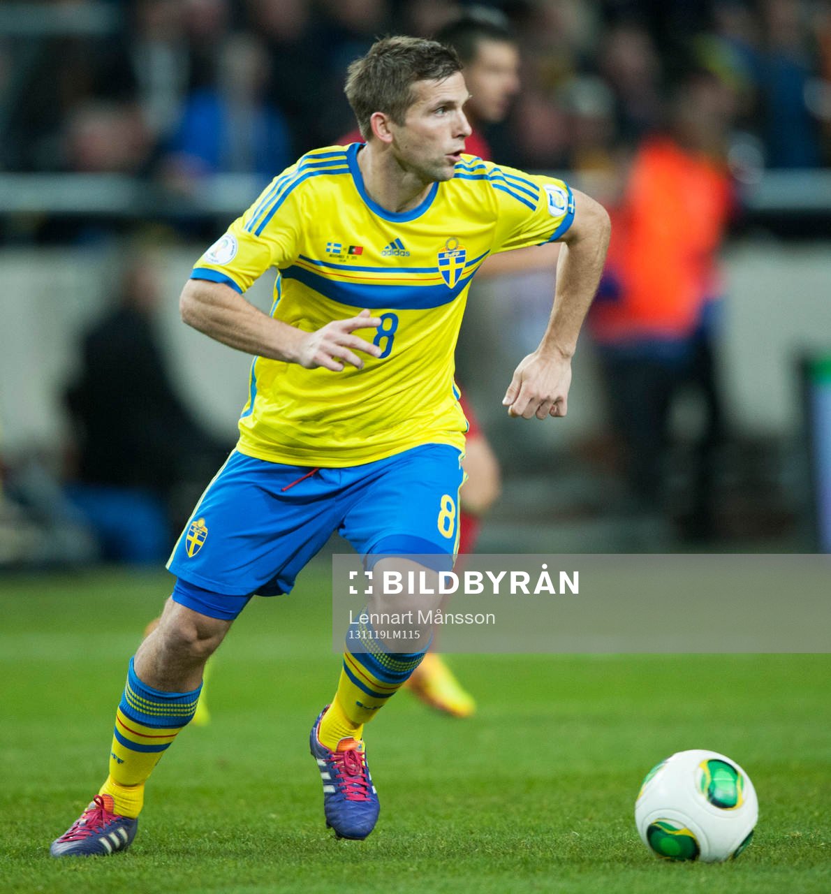 Sveriges Anders Svensson i VM-kvalet mellan Sverige och