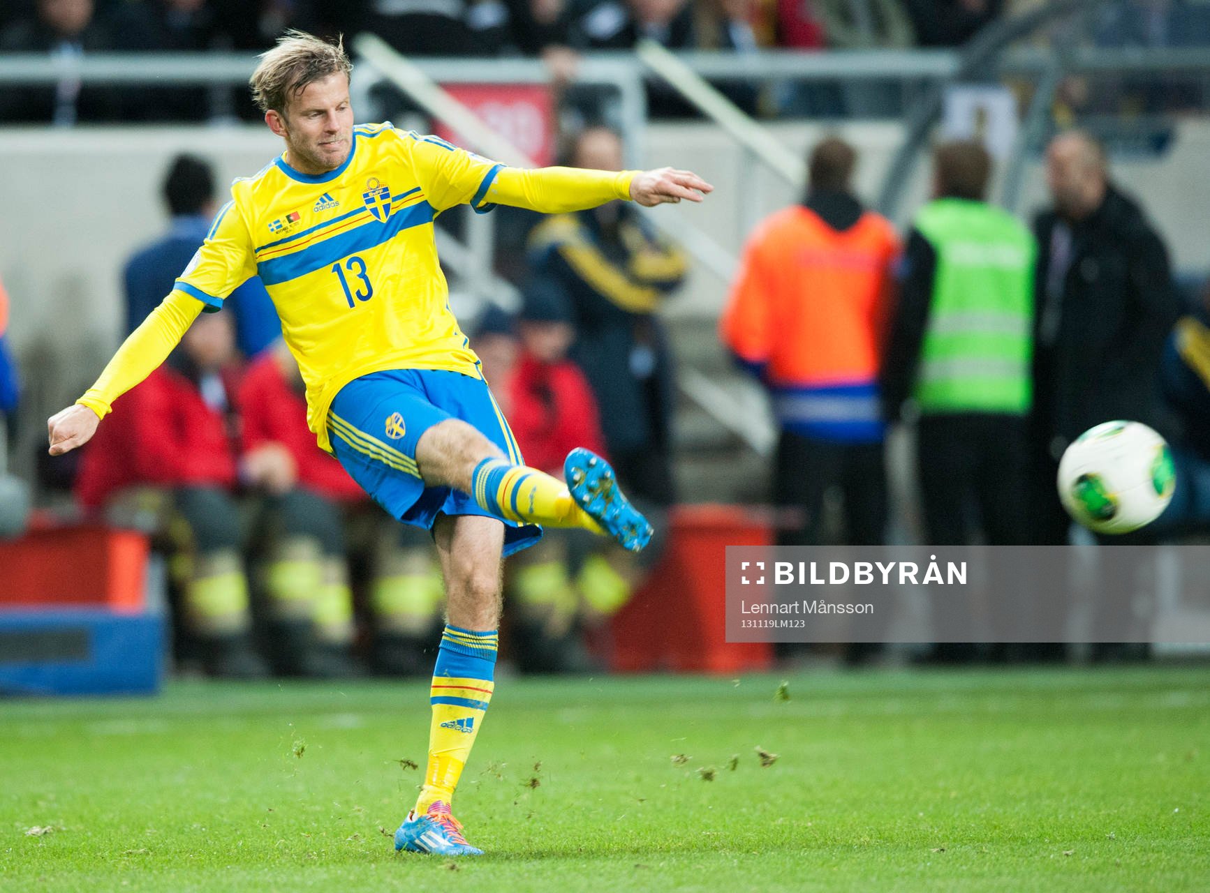Sveriges Mikael Antonsson i VM-kvalet mellan Sverige och