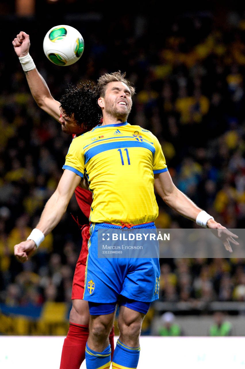 Sveriges Johan Elmander och Portugals Éder