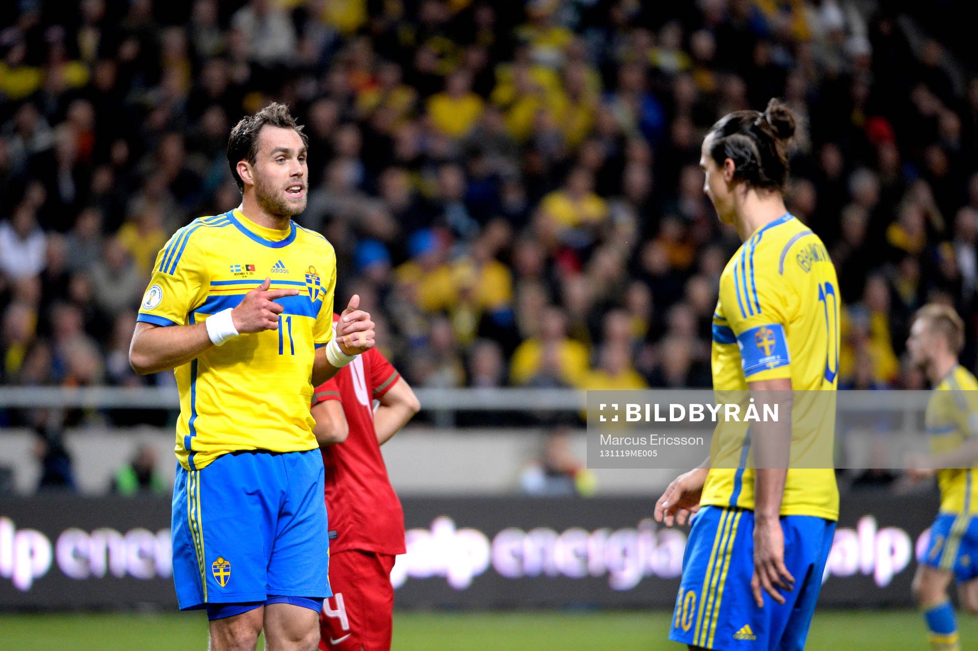Sveriges Johan Elmander och Zlatan Ibrahimovic