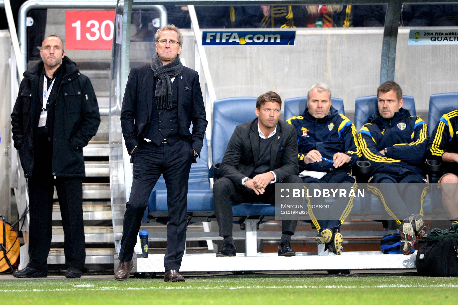 Sveriges förbundskapten Erik Hamrén och players manager