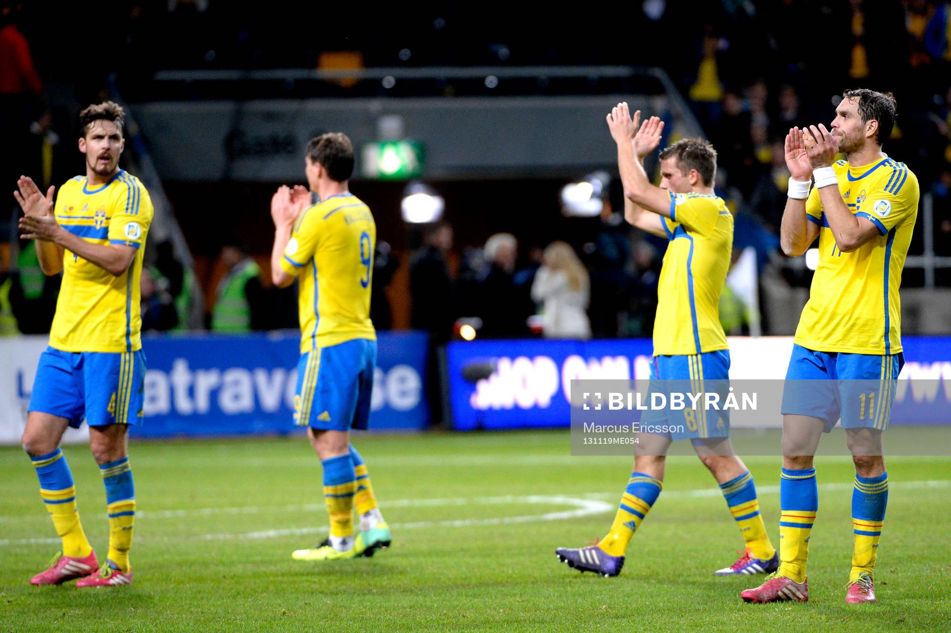Sveriges Per Nilsson, Kim Källström, Anders Svensson och
