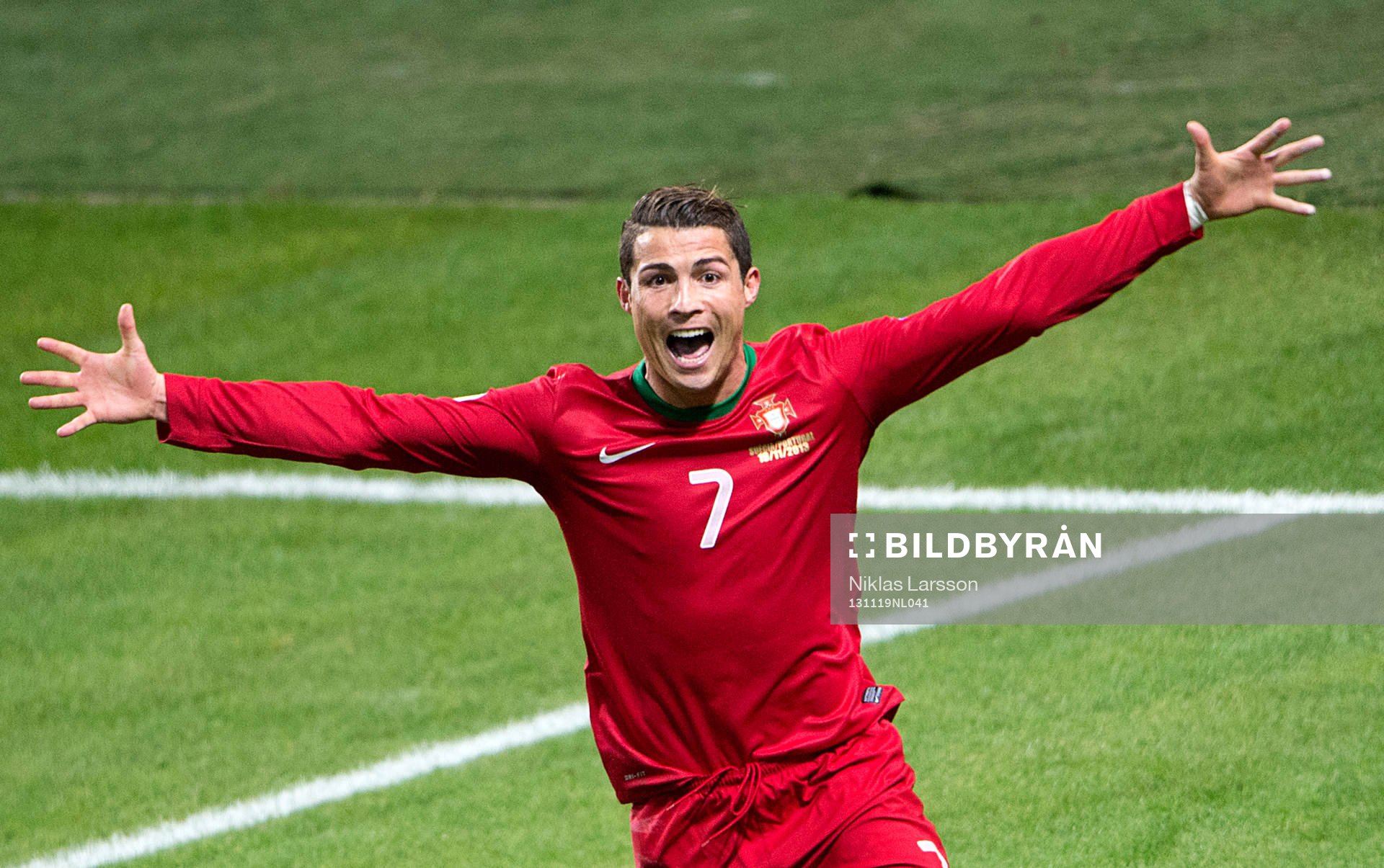 Portugals Cristiano Ronaldo under playoff-matchen i VM-kvalet mellan Sverige och Portugal den 19 november 2013 i Stockholm.