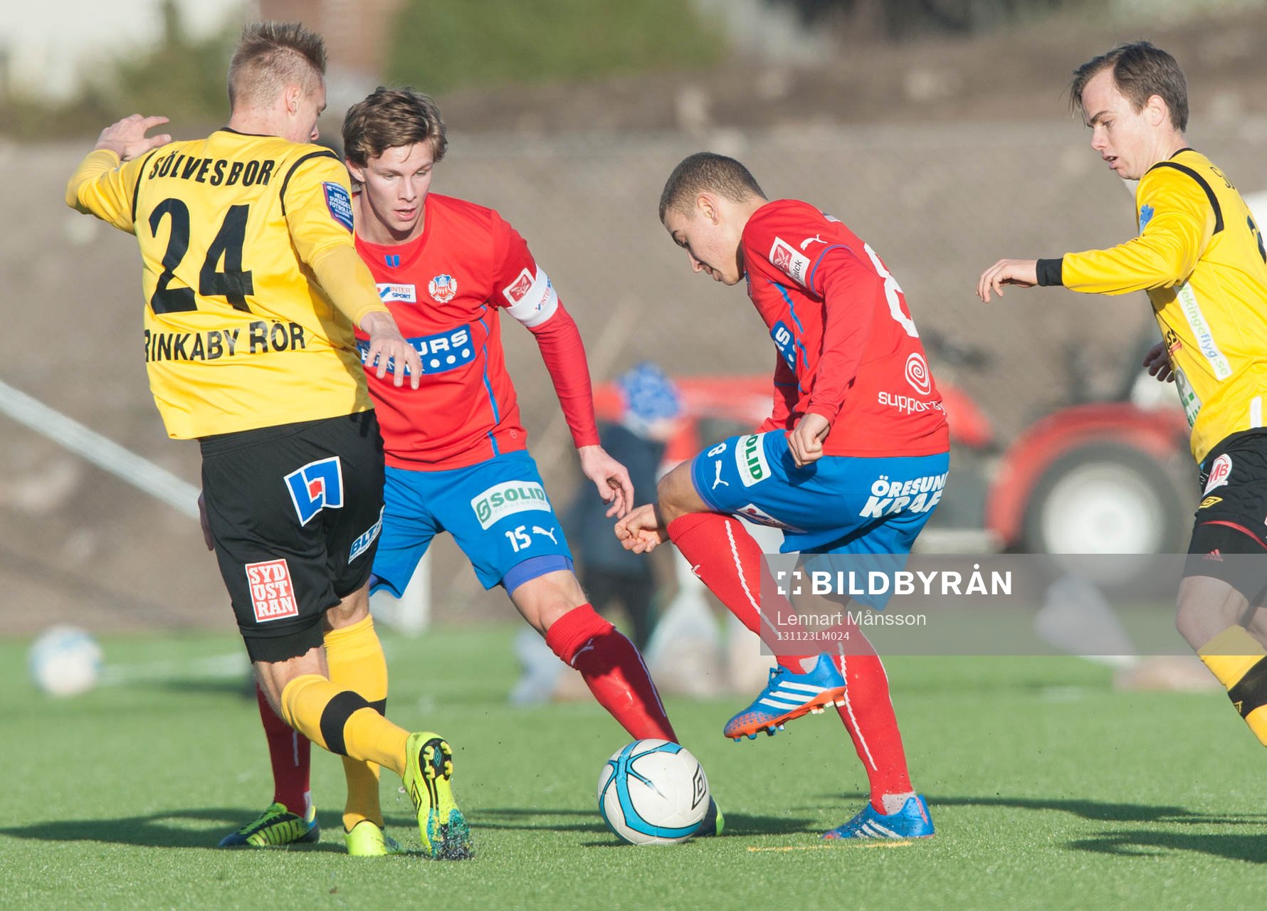 Helsingborgs Jordan Larsson och Emil Krafth i en