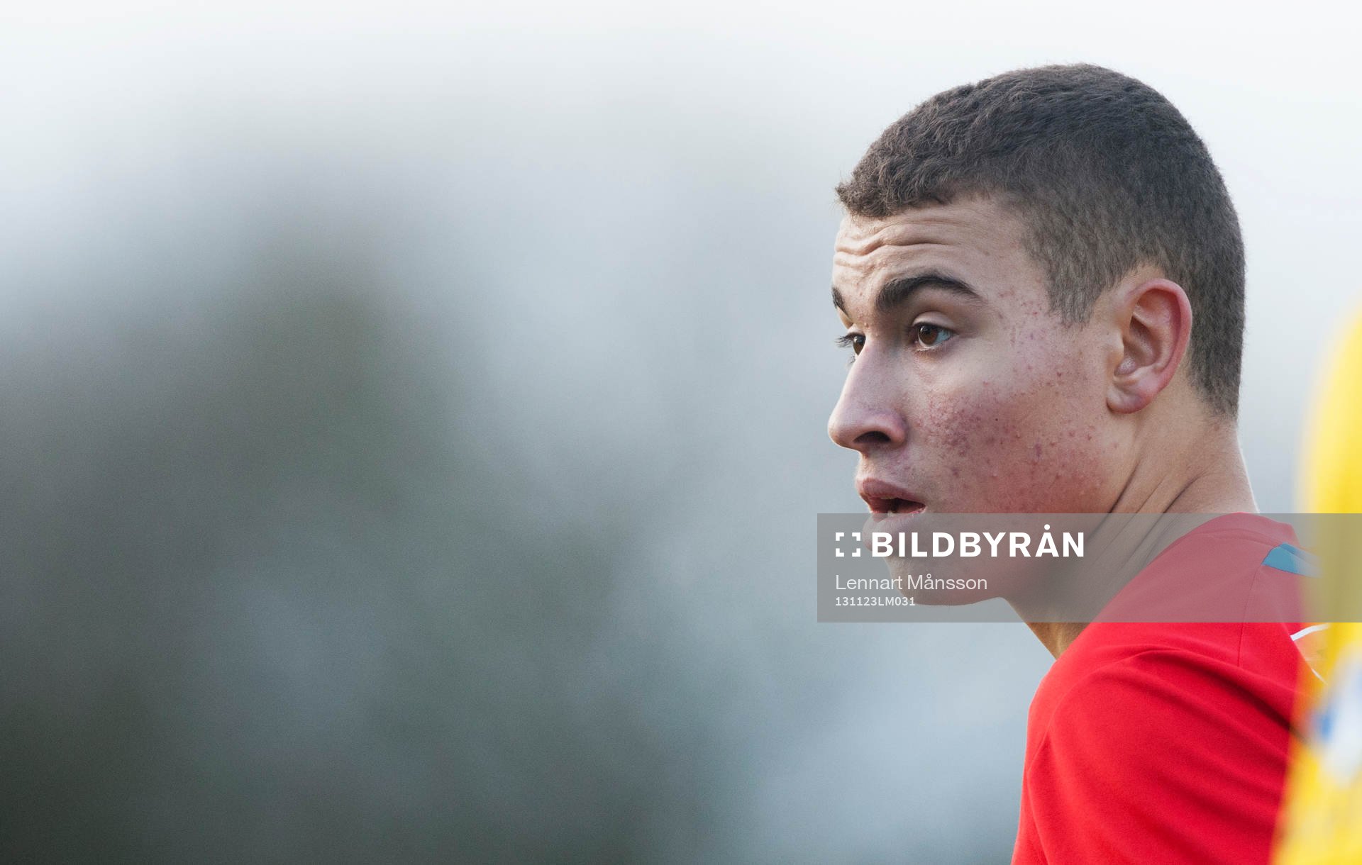 Helsingborgs Jordan Larsson  i en träningsmatch mellan