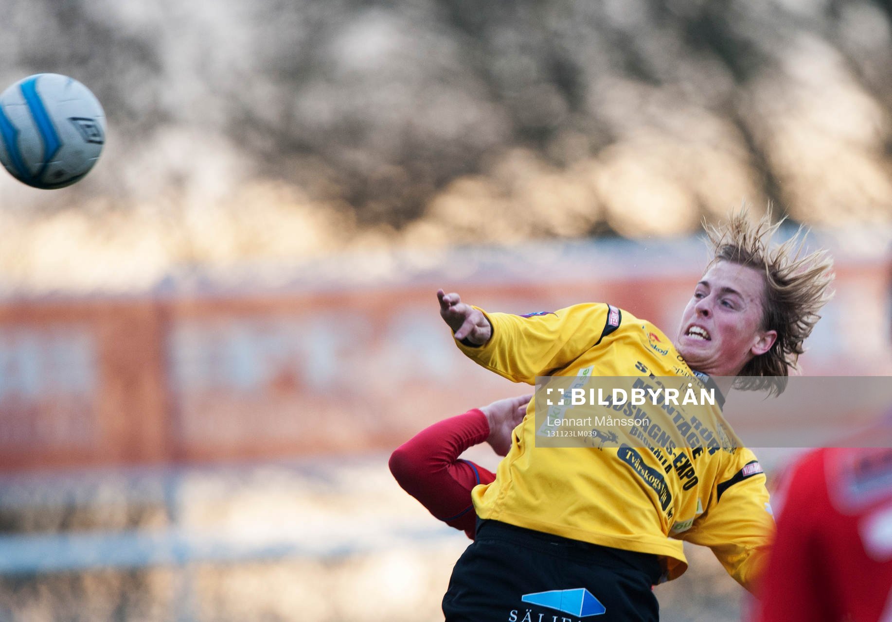 Mjällbys Robin Strömberg  i en träningsmatch mellan