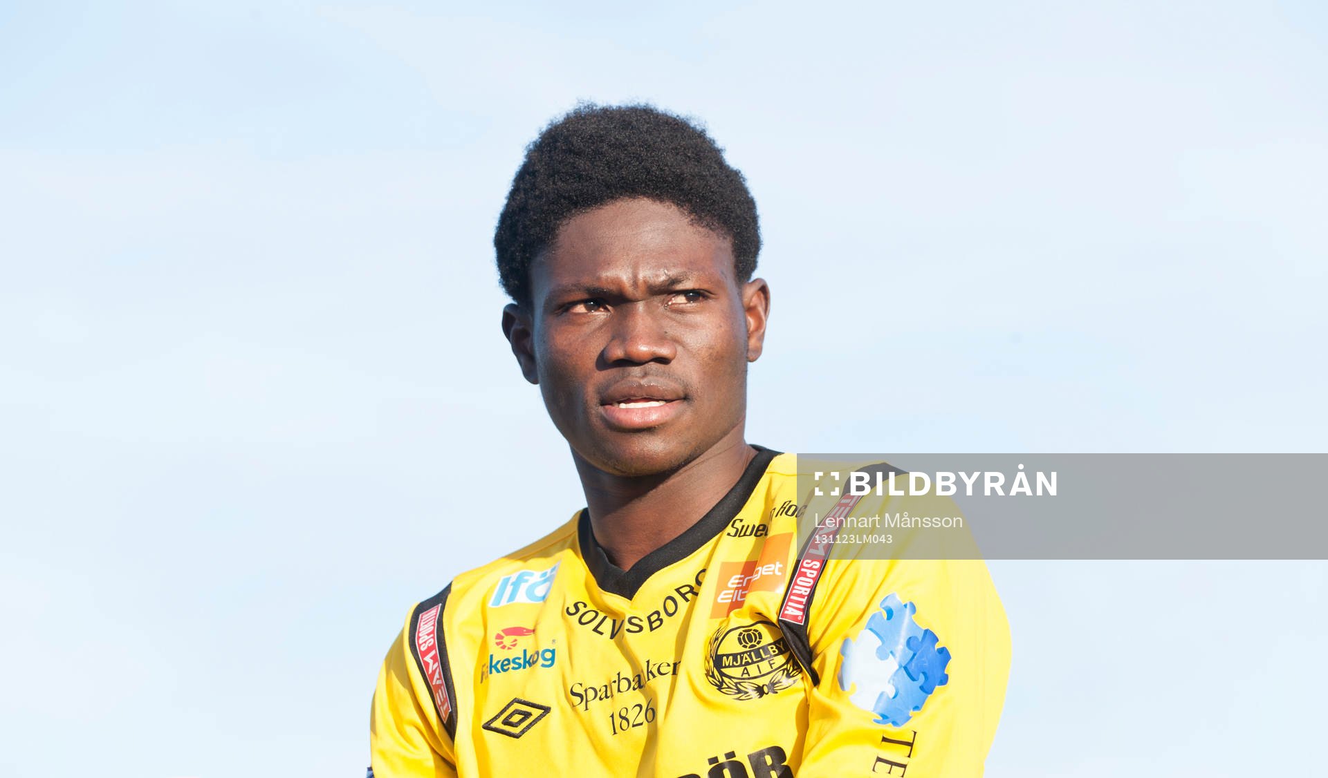 Mjällbys Kwame Bonsu  i en träningsmatch mellan Mjällby