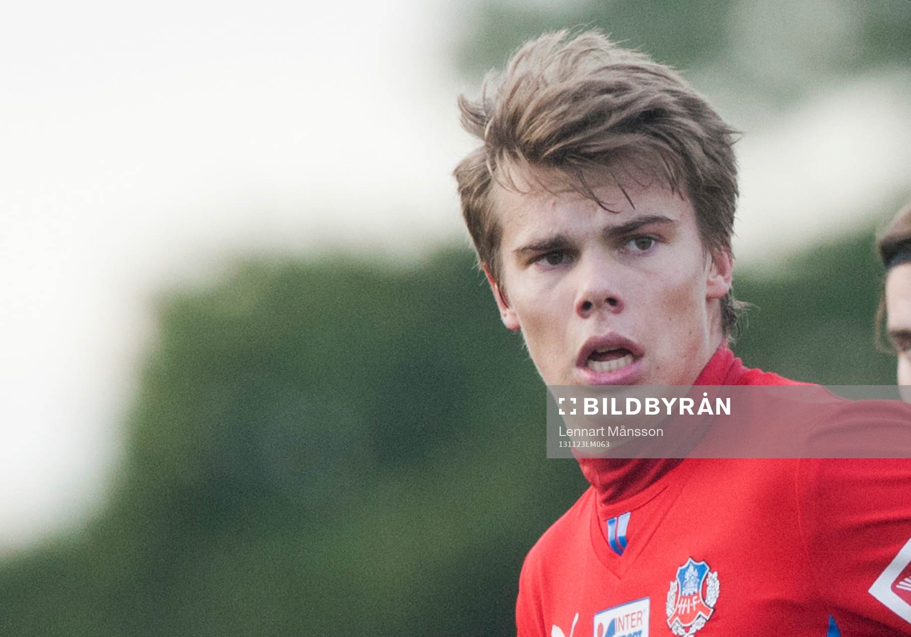 Helsingborgs Elias Andersson i en träningsmatch mellan