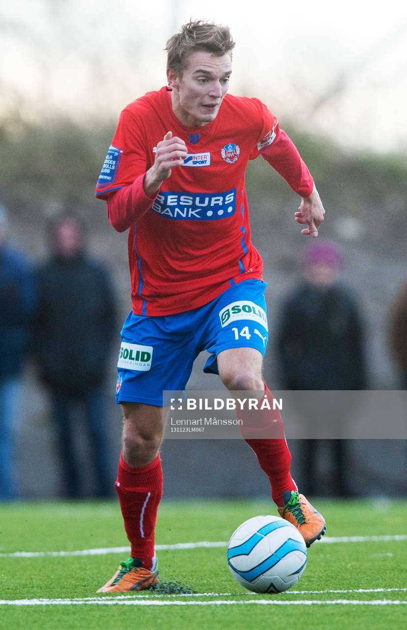 Helsingborgs Erik Kronholm i en träningsmatch mellan