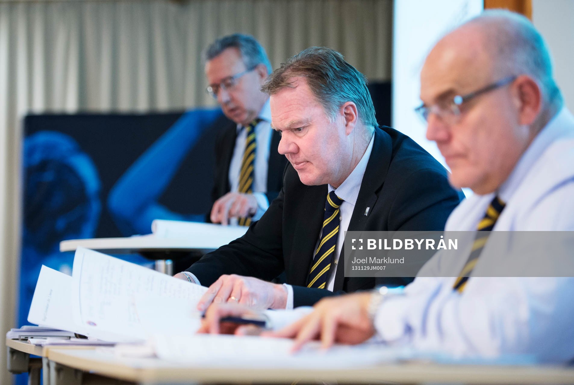 Ordförande Karl-Erik Nilsson under Svenska Fotbollförbundets representantskapsmöte för 2013 den 29 november 2013 i Stockholm.