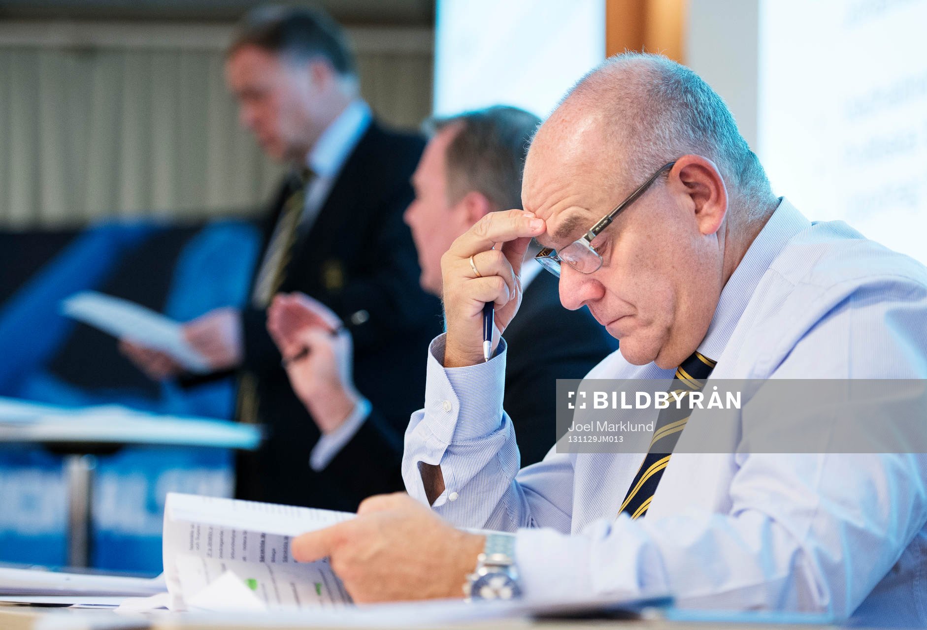Generalsekreterare Mikael Santoft under Svenska Fotbollförbundets representantskapsmöte för 2013 den 29 november 2013 i Stockholm.