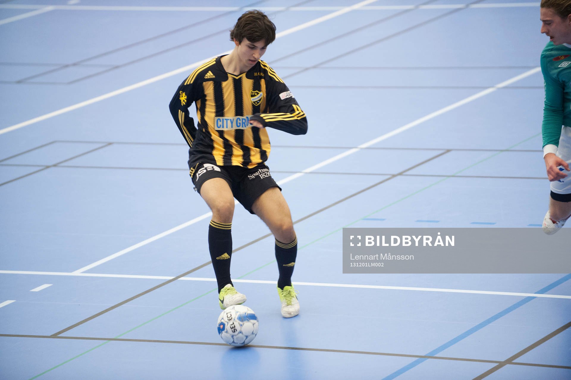 IFK Hässleholms Mert Yanev i matchen i  innefotboll i