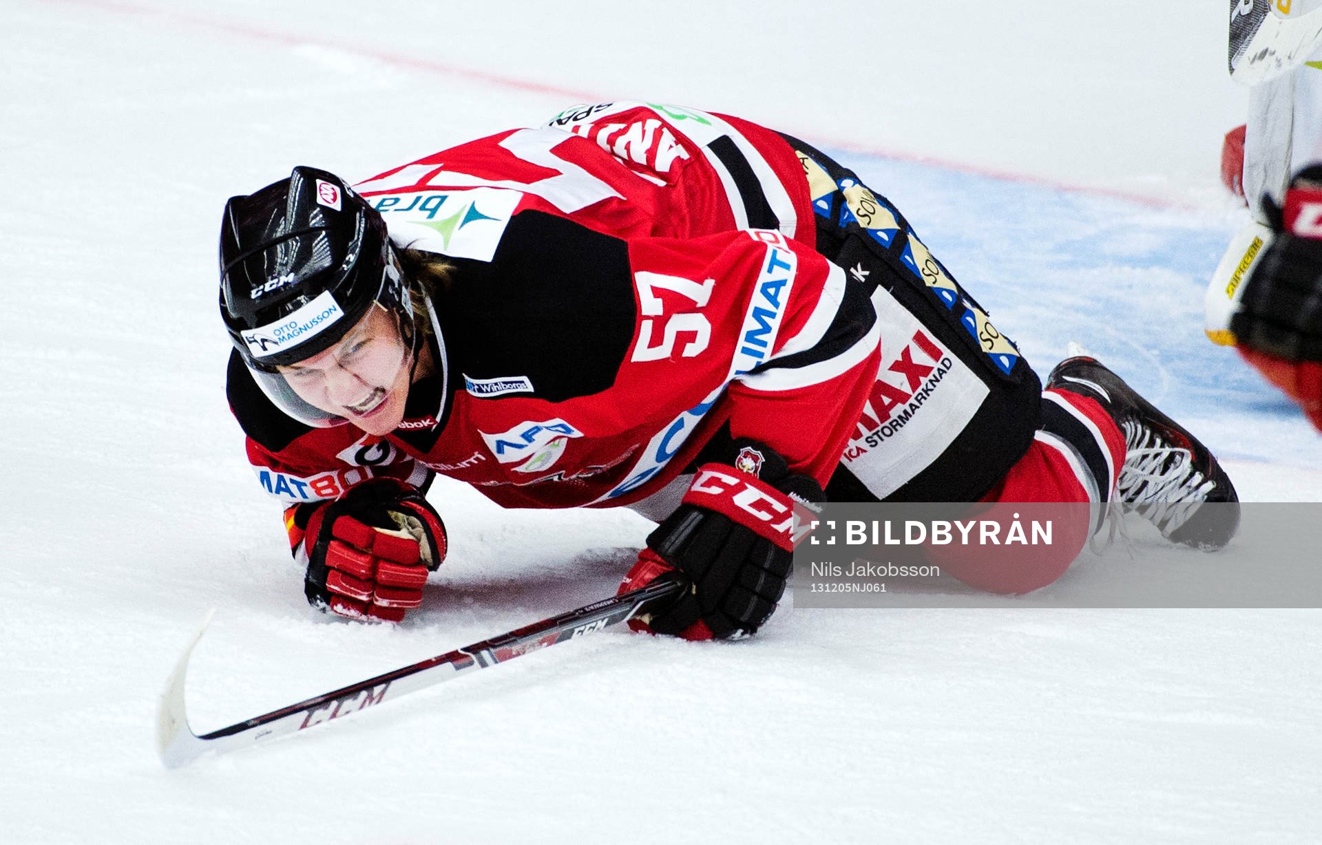 Malmö Redhawks Calle Andersson grinar illa
