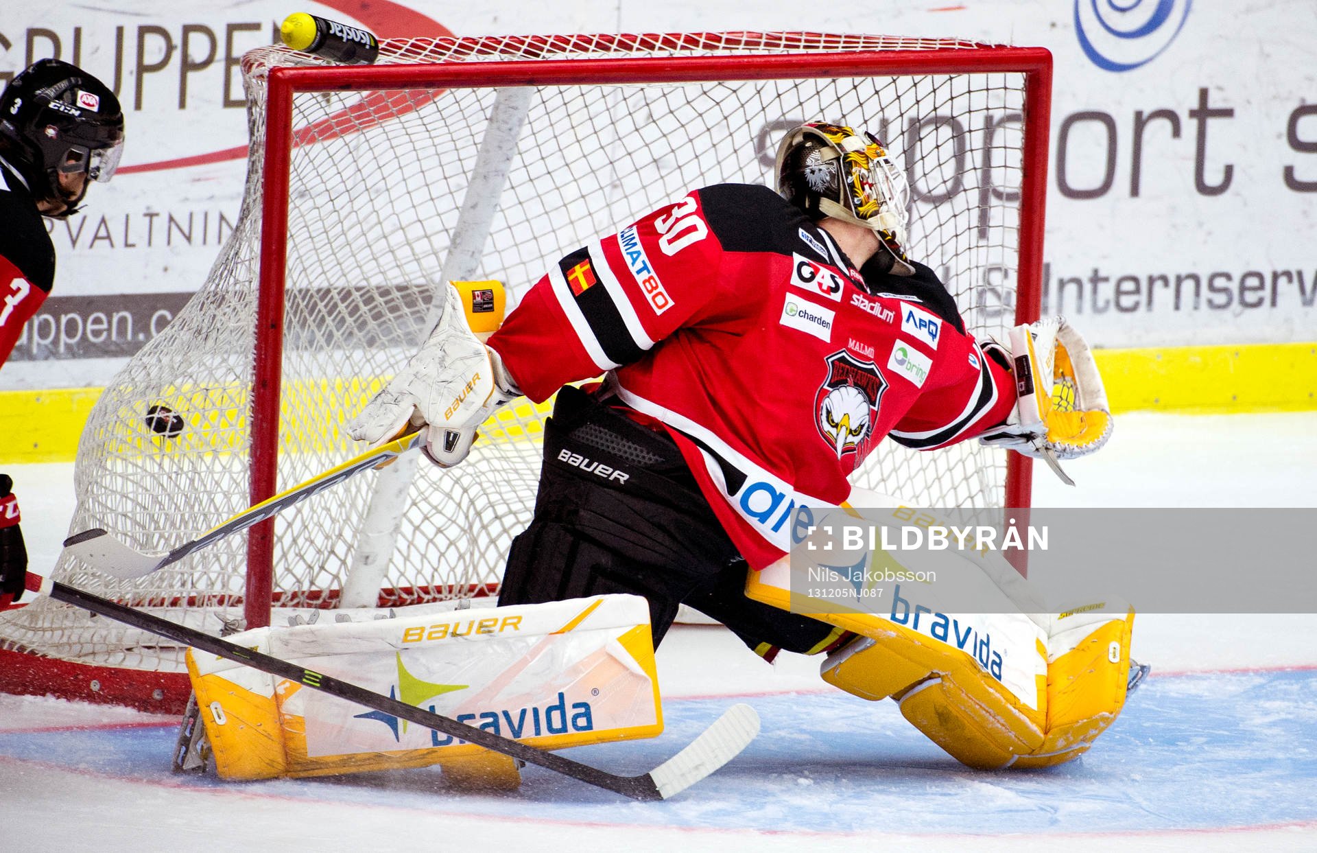 0-1 går in bakom Malmö Redhawks målvakt Robin Rahm