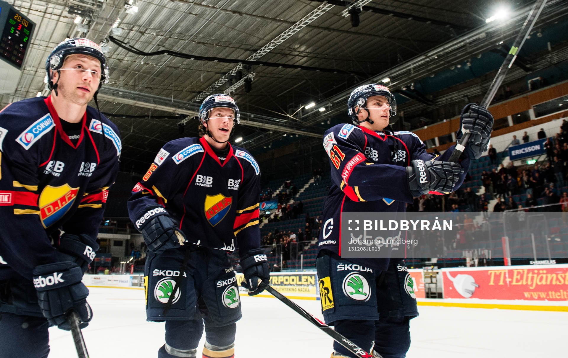 Dustin Johner, Henrik Nyberg och Markus Ljungh jublar