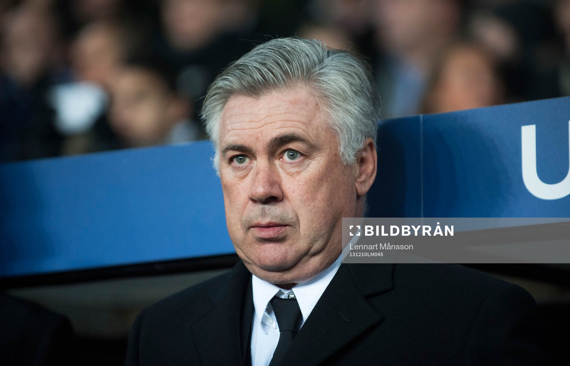  Real Madrids coach Carlo Ancelotti i matchen i Champions League mellan FC Köpenhamn och Real Madrid 10 december 2013.