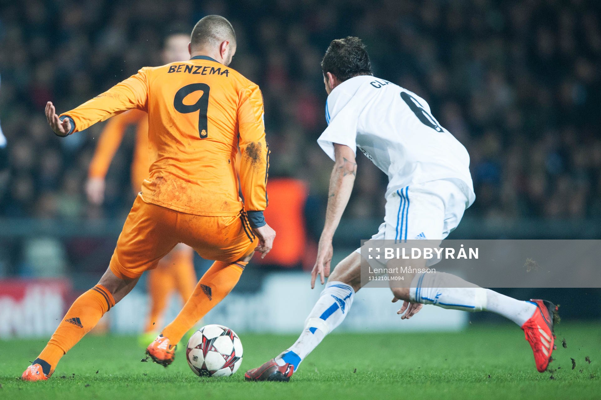 Real Madrids Karim Benzema mot Köpenhamns Claudemir i