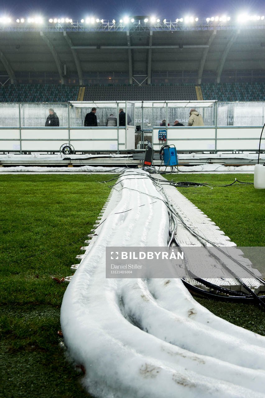 Kylaggregatet får jobba hårt innan ishockeymatchen på