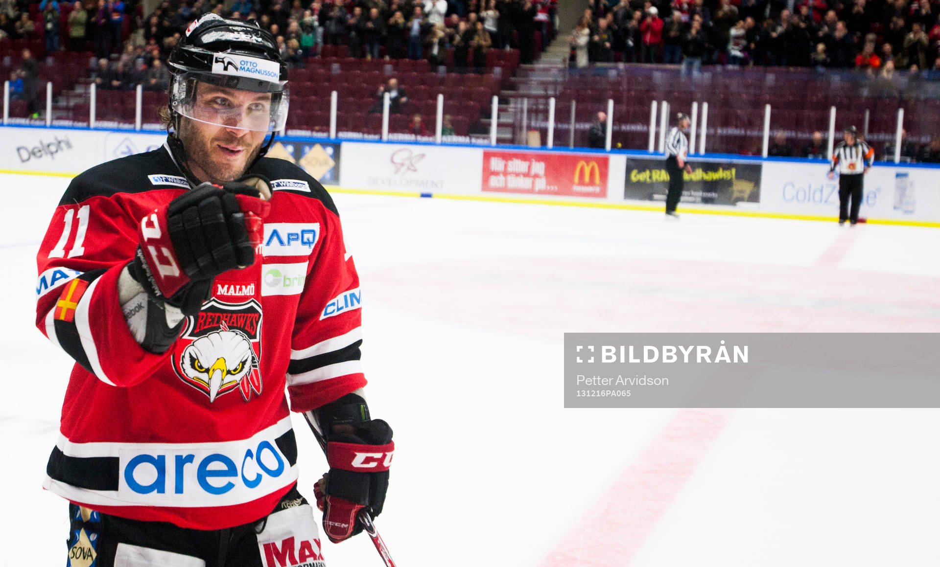 Malmö Redhawks Joey Tentute jublar