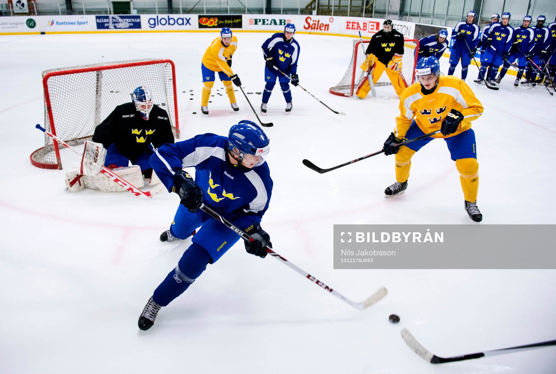 Andre Burakovsky när Sveriges JVM-lag tränar