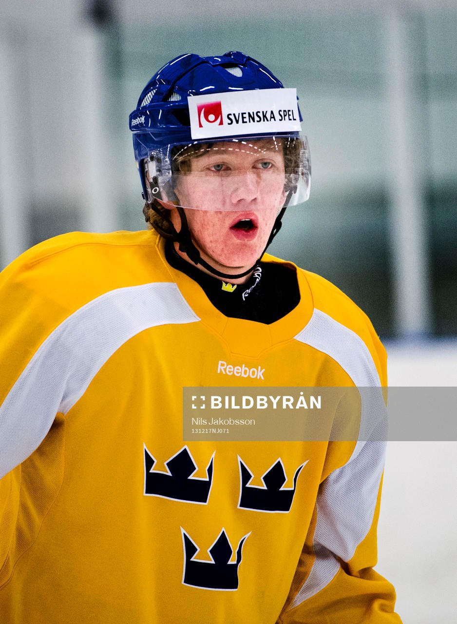 Gustav Olofsson när Sveriges JVM-lag tränar